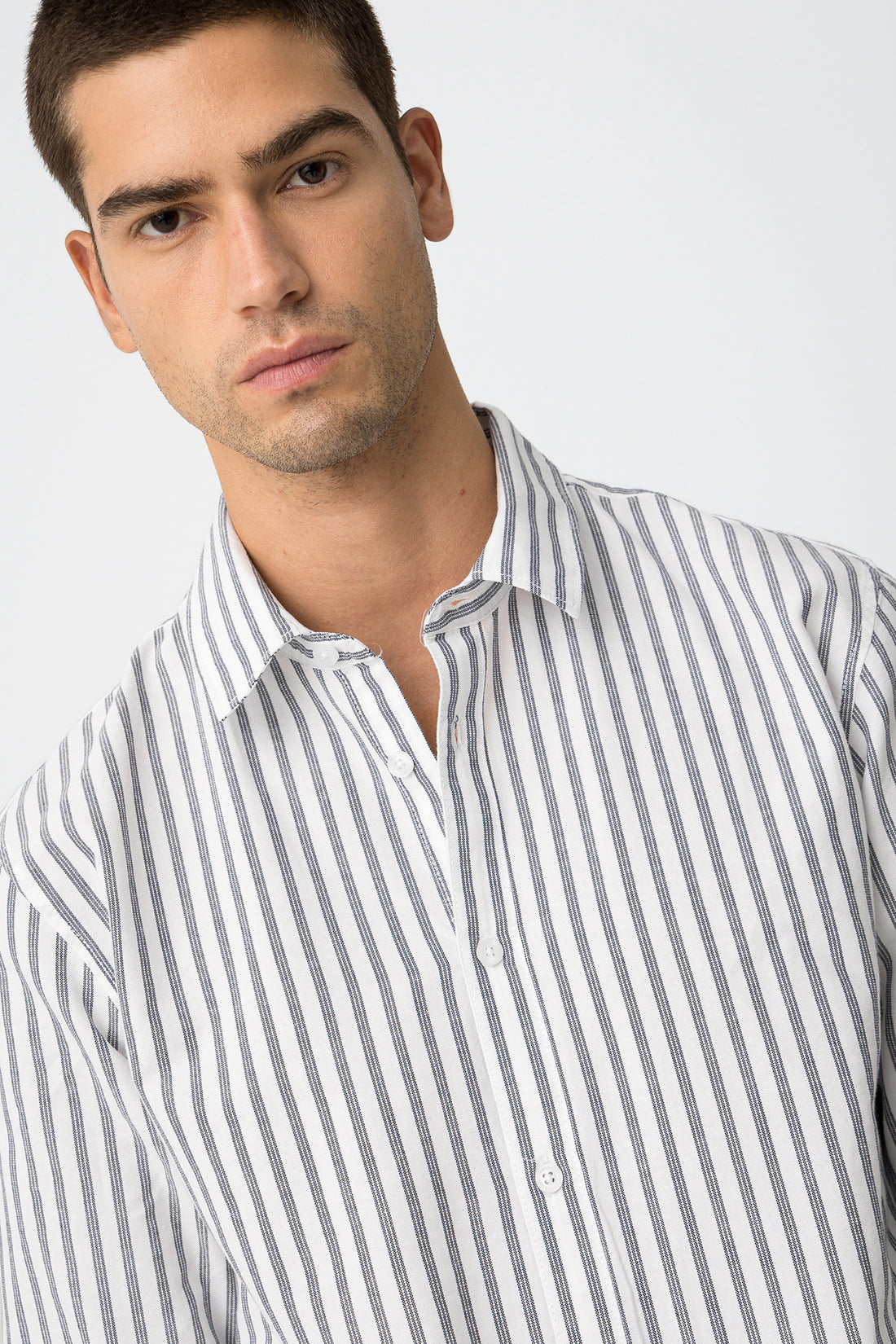 Camisa de Algodão às Riscas