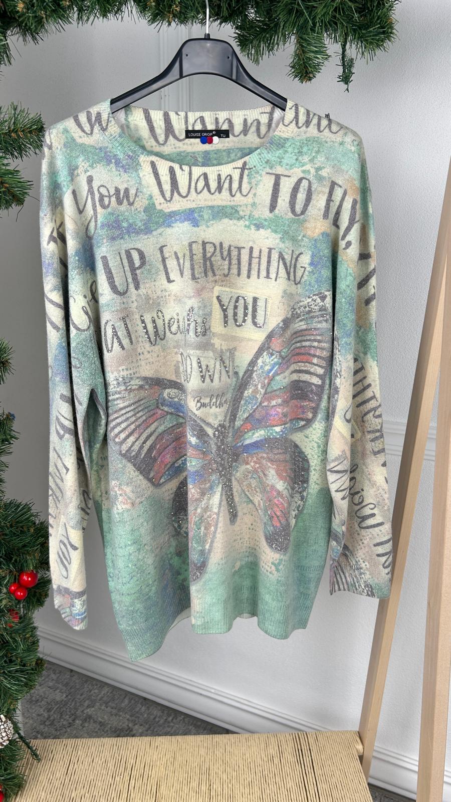 Camisola Borboleta C/Brilhos