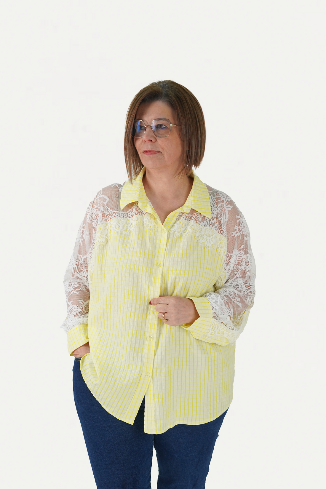 Blusa Riscas C/Renda