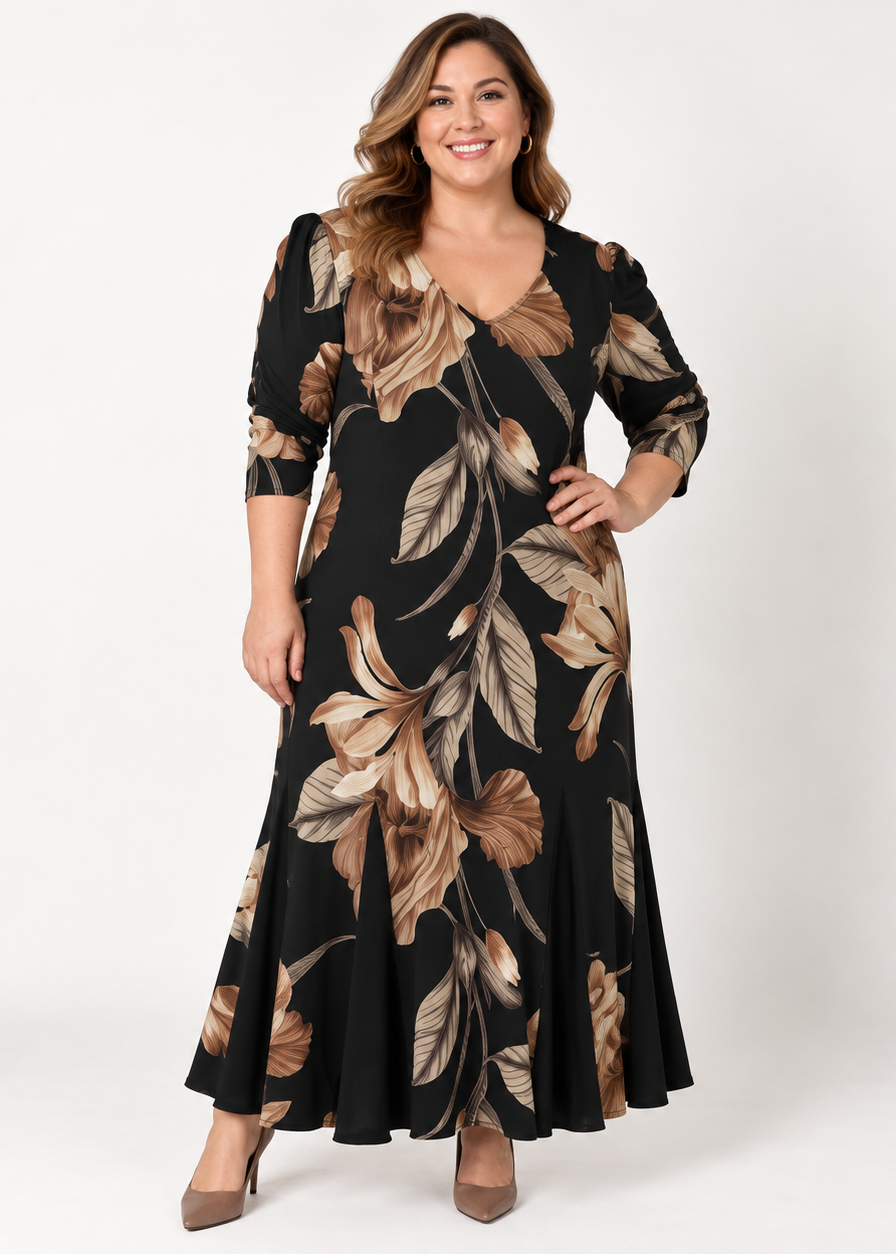 Vestido Longo Folhas