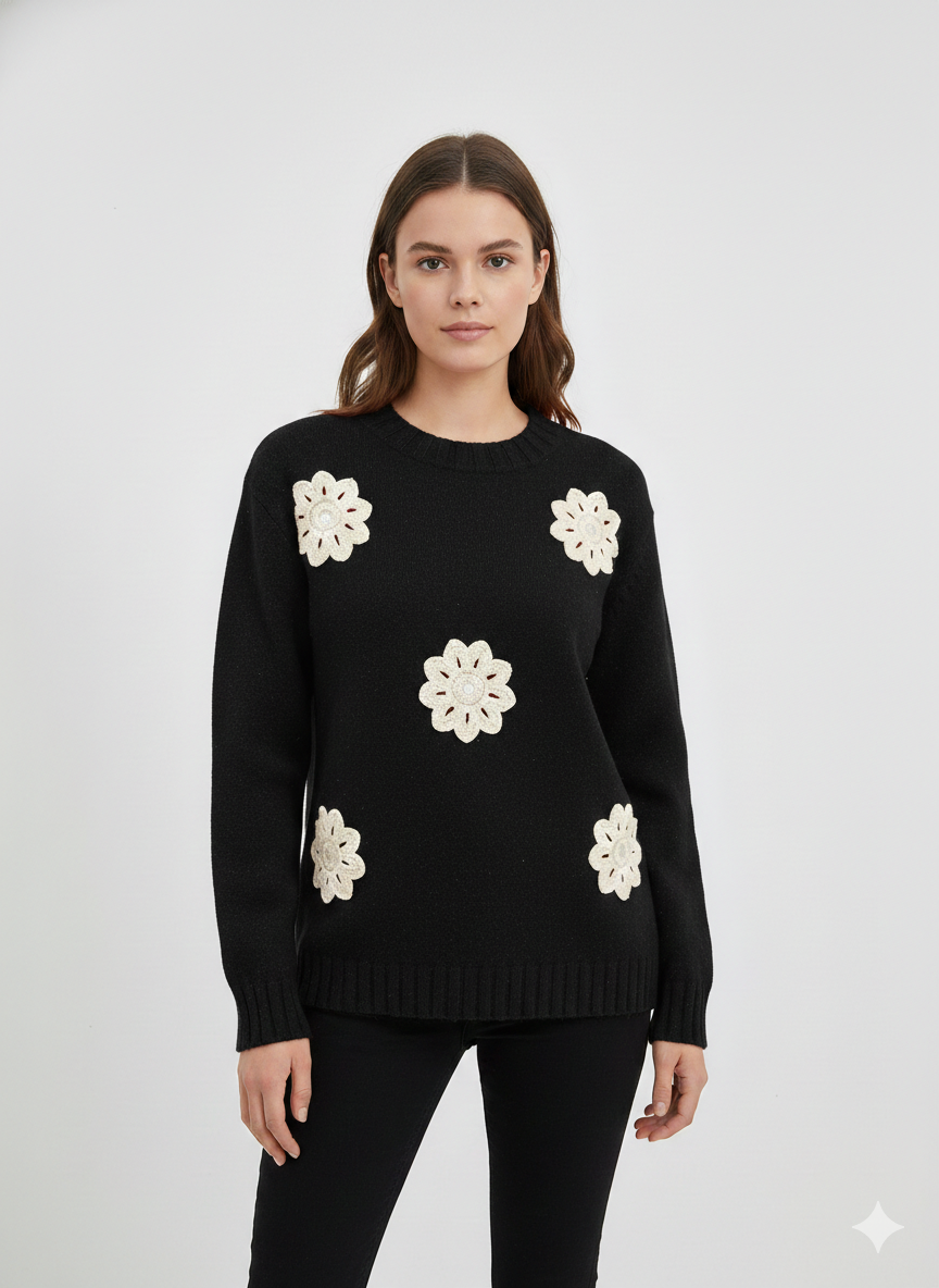 Camisola Flor C/Brilhos