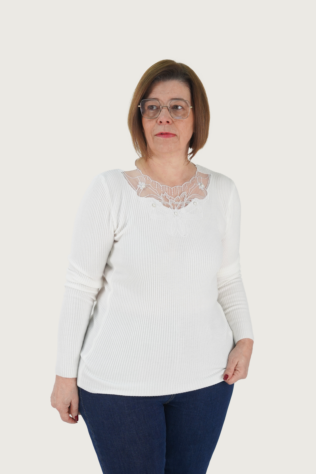 Camisola Flores C/Pérolas